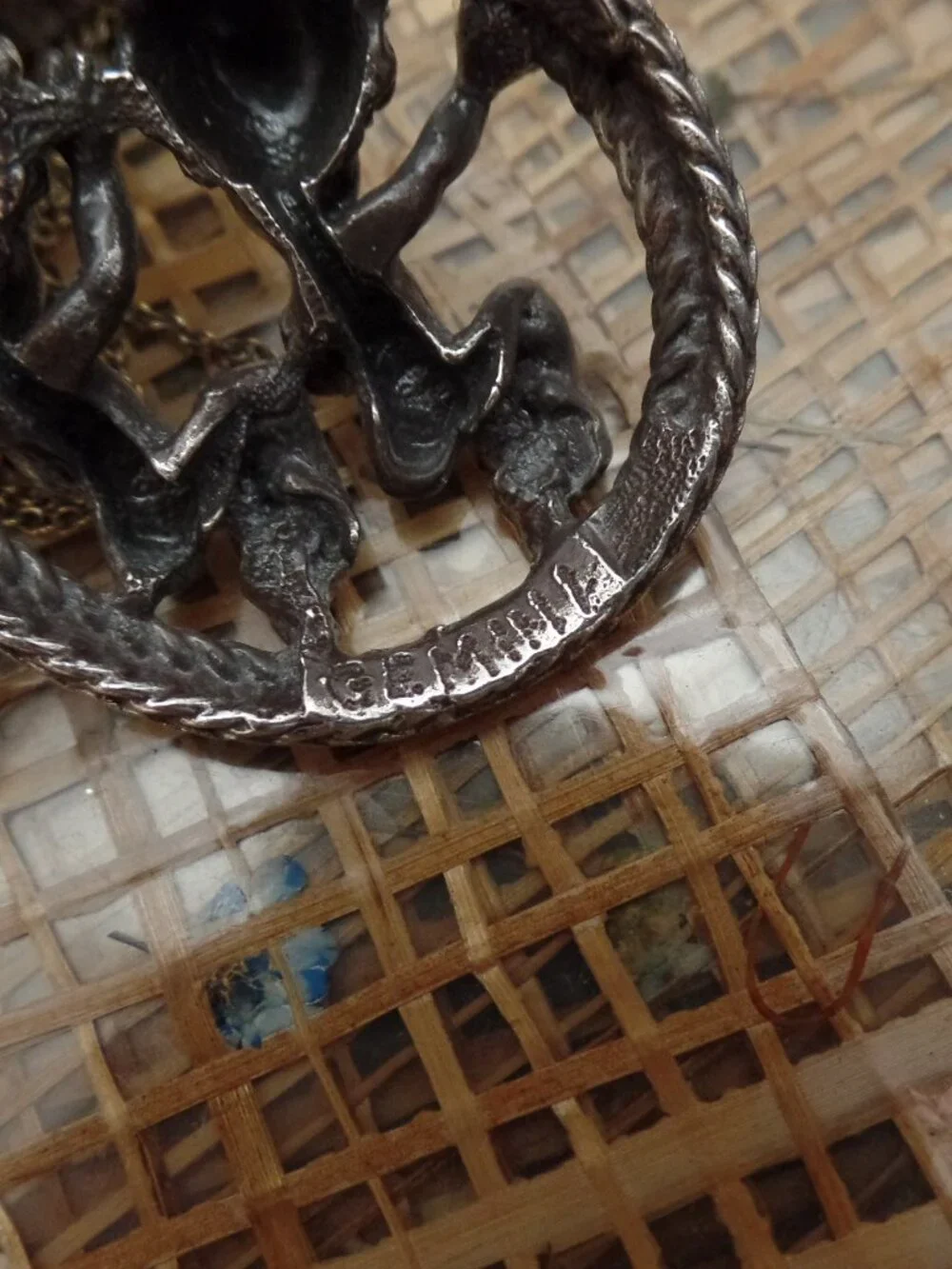 Vtg TORTOLANI Zodiac Horoscope GEMINI PENDANT